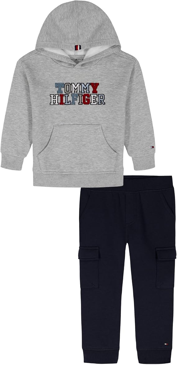 Tommy Hilfiger Boys' Sweatpant Set, 2-Piece Fleece Sweatshirt and Joggers