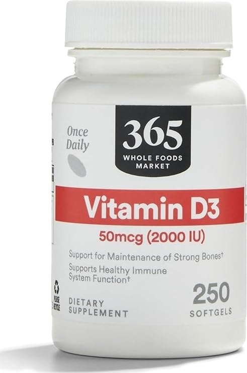365 by Whole Foods Market, Vitamin D3 2000 IU, 250 ct