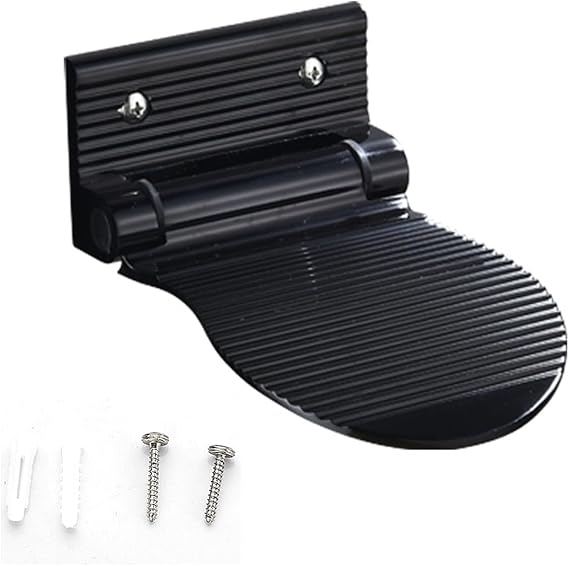 Shower Foot Rest , Fold-Up Shower Foot Rest,Bathroom Foot Rest for Shaving Legs,Non-Slip Bathtub Foot Rest , Aluminum Alloy Shower Foot Rest Stand Set. (Black)