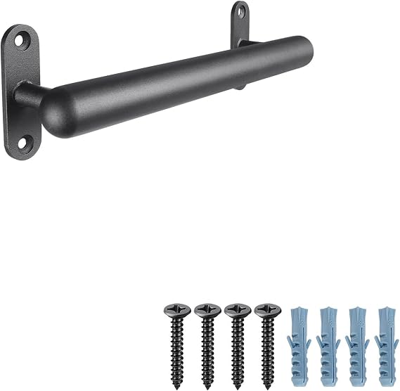 Dolibest Handrail Metal 41cm Grab Rail Indoor Stair Railing Black Grip Bar