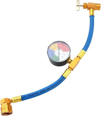 Vosarea R134A Air Conditioning Refrigerant Recharger Hose with Gauge for Car 12 Thread for American and Europe