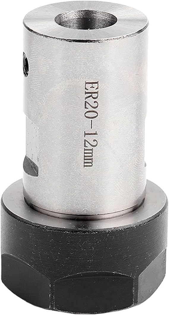 C25 - ER20-50L ER20 Collet Block, Premium ER20 Chuck Holder for Motor Shaft Clamping, High Strength ER20 Collet Chuck with Spiral Linear Thread, Sturdy Clamping Tool for Lathe, D (12mm)
