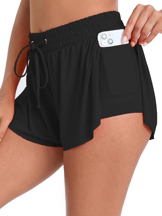 High Waisted Swim Shorts Women Bathing Suit Shorts Swimming Broad Shorts