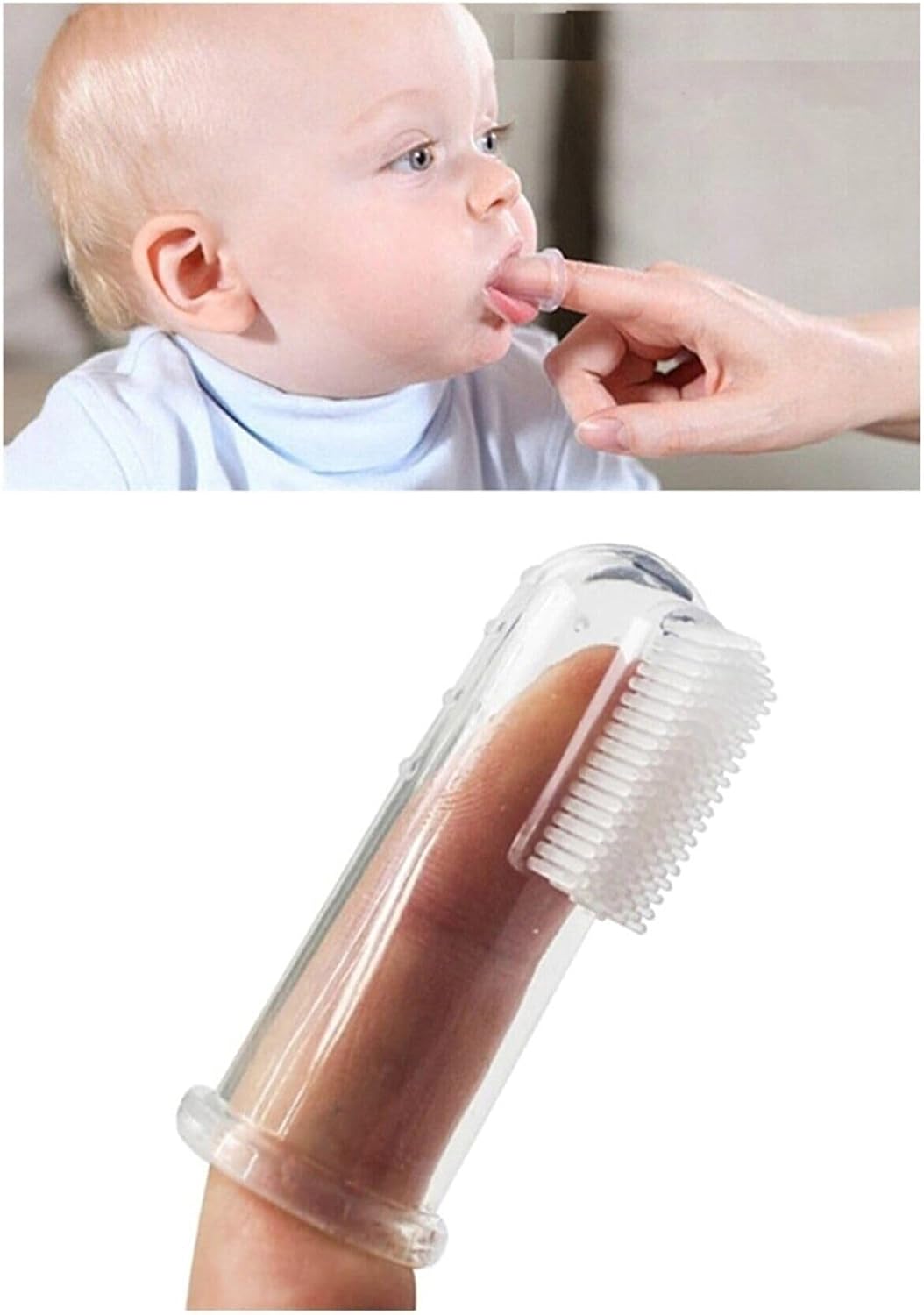 Optana 0-3 Years Soft Silicone Baby Palate Teether Finger Toothbrush Baby Toothbrush Finger Brush