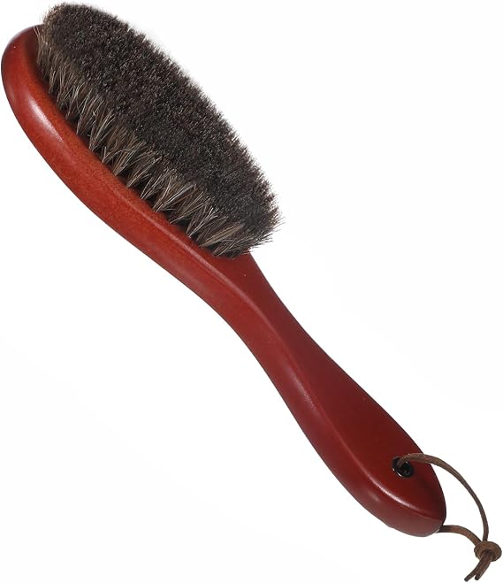 Clothes Brush, Garment Lint Brush with Pure Horse Bristle and Beech Wood Handle, for Removing Pet Hair, Lint and Dust from Sweaters, Coats, Blankets and Furniture