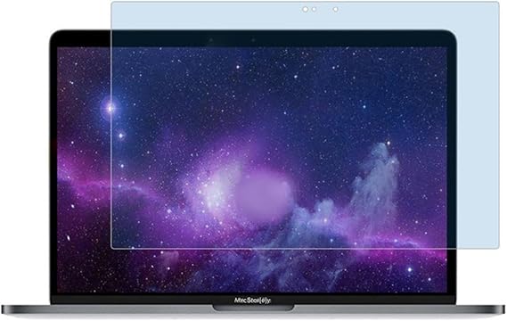 McStorey MacBook Air 13 ve MacBook Pro 13 inç Uyumlu Şeffaf Anti BlueRay Ekran Koruyucu Mavi Mor Işık Filtreli Touch Bar/Touch ID Destekli A1706 A1932 Şeffaf