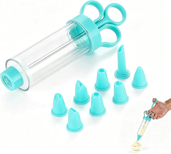 Deviled Egg Filler Tool, Deviled Egg Piping Tool, with 8 Piping Tips, for Even and Accurate Filling, with Comfortable Grip Handle, High-Quality Plastic Reusable Non-Stick, Easy to Clean