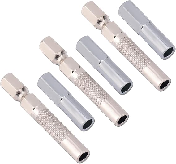 6pcs 1/4" to 4mm Bit Adapter, 6.35mm to 4mm Hex Screw Driver Bit Adapter Magnetic & Drill Extension Bit Holder for Micro Bits, Screwdriver Converter Set for Automotive & DIY Repair Tool Kit