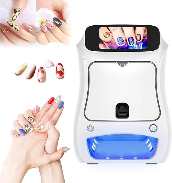 3D Automatic Smart Nail Machine Nail Printer 20 Seconds Painting Digital Mobile Nail Art Printer with Touch Screen Displayfor Home Use and Nail StudiosSupport