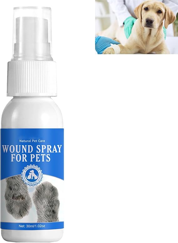 Wound Spray Skin Care Spray for Pet,Pet Wound Spray,Wound Skin Care Spray for Dog,Cat Dog Itchy Skin Relief Spray,Dog Antiseptic Spray,Wound Spray for Dogs Cats Wound Care,30ML
