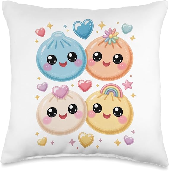 Unicorn Dumpling Squishy Boys Girls Kid Dumplings Squishy Throw Pillow
