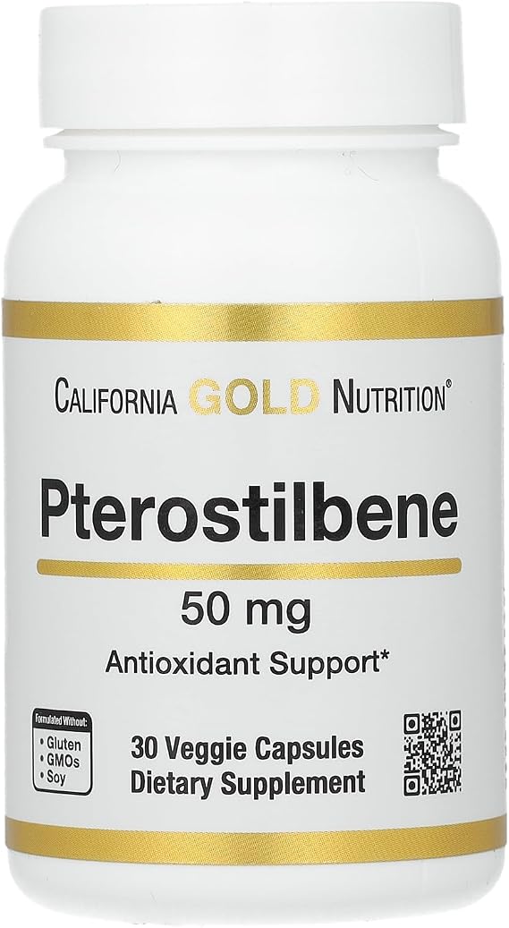 California Gold Nutrition Pterostilbene, 50 mg, 30 Veggie Capsules