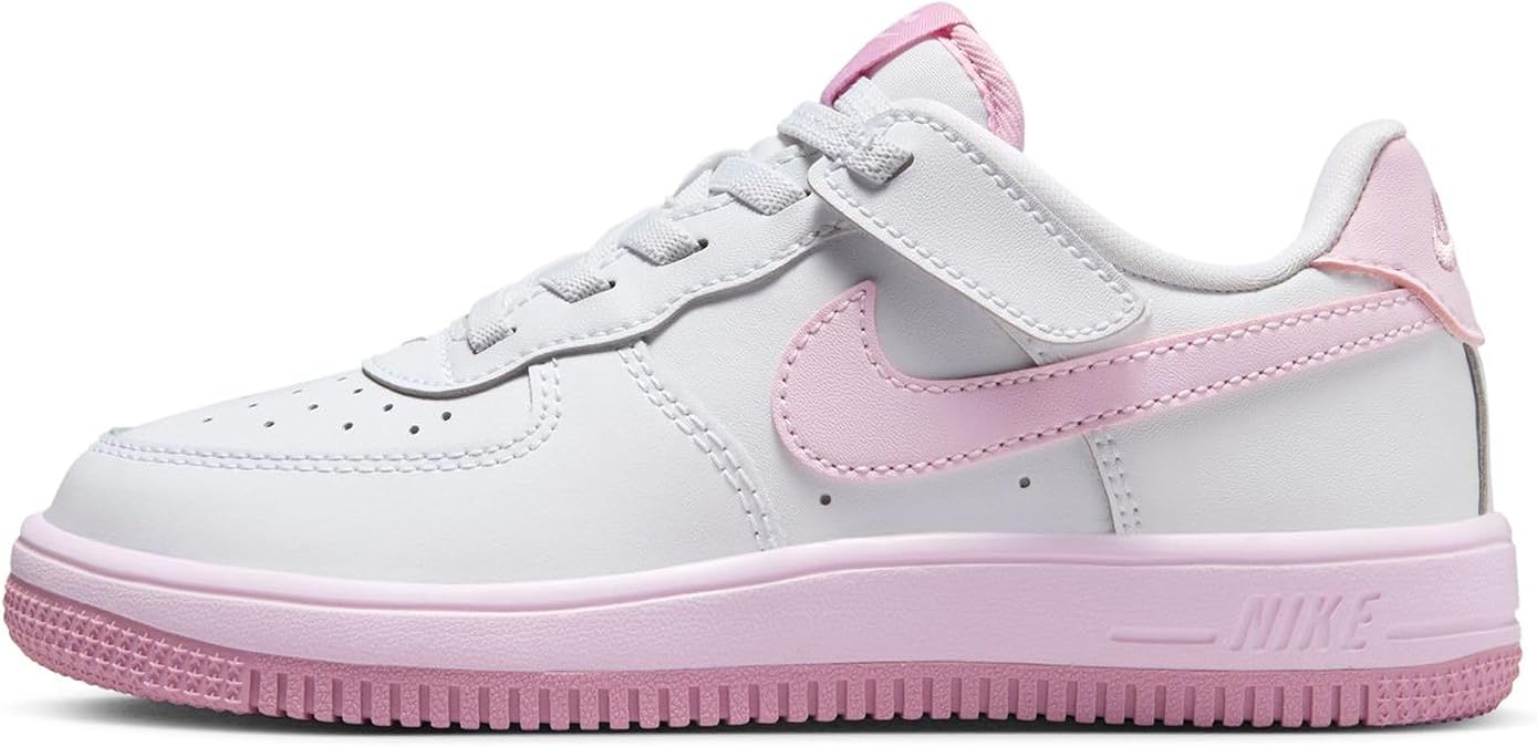 Preschool Nike Force 1 Low Easyon 'White/Pink' - FN0237-100
