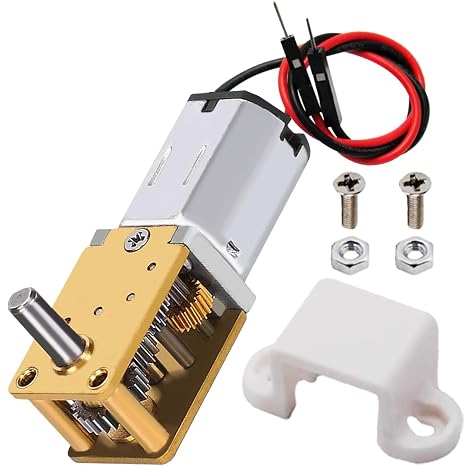JYUDAUDFU JGY-N20 Reduction Micro Motor DC 12V 16RPM Metal Gear High Torque CW/CCW Mini Electric Single Shaft Wired Motor with Bracket, for Drone/RC Toy/Robot/Engine/Automation/DIY/Test