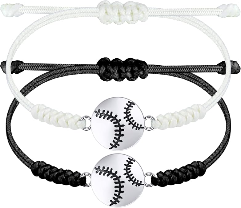 SmileBelle 2 PCS Soccer/Baseball/Volleyball/Basketball Bracelets