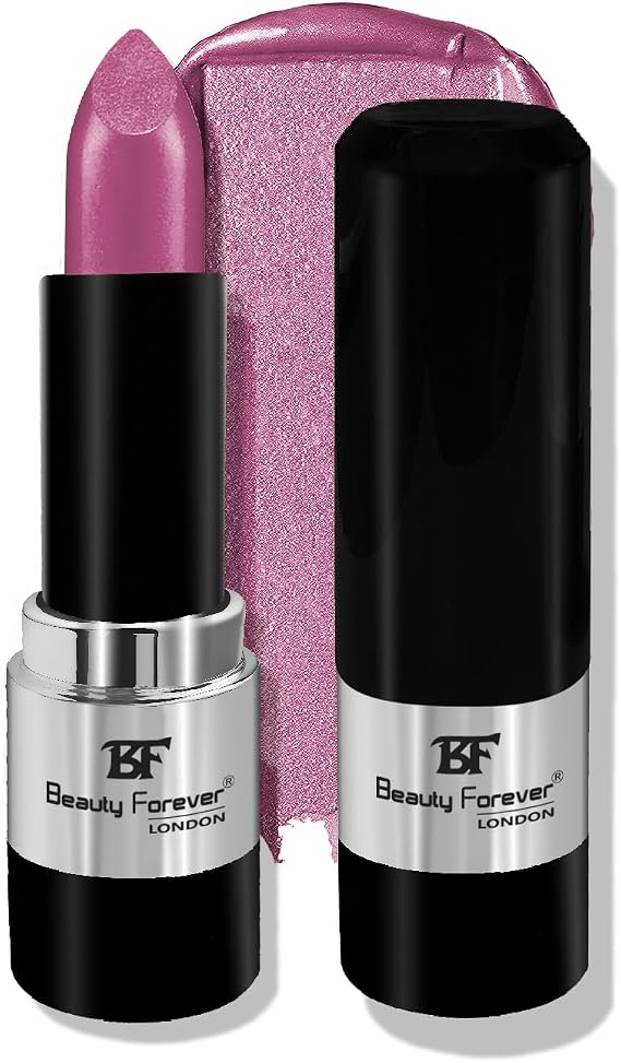 Beauty Forever Colour Fabulous Metallic Shine Lipstick, Glittery & Satin Touch, Available in 14 Shades, 3gms (201 Brilliant Pink)