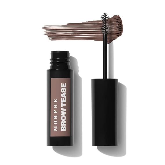Morphe Brow Tease Eyebrow Gel Mousse - Volumizing Brow Gel to Tint, Thicken & Shape with 100% Natural Bamboo Fibers - Enriched with Conditioning Coffee Seed Oil - Hazelnut (0.16 fl oz)