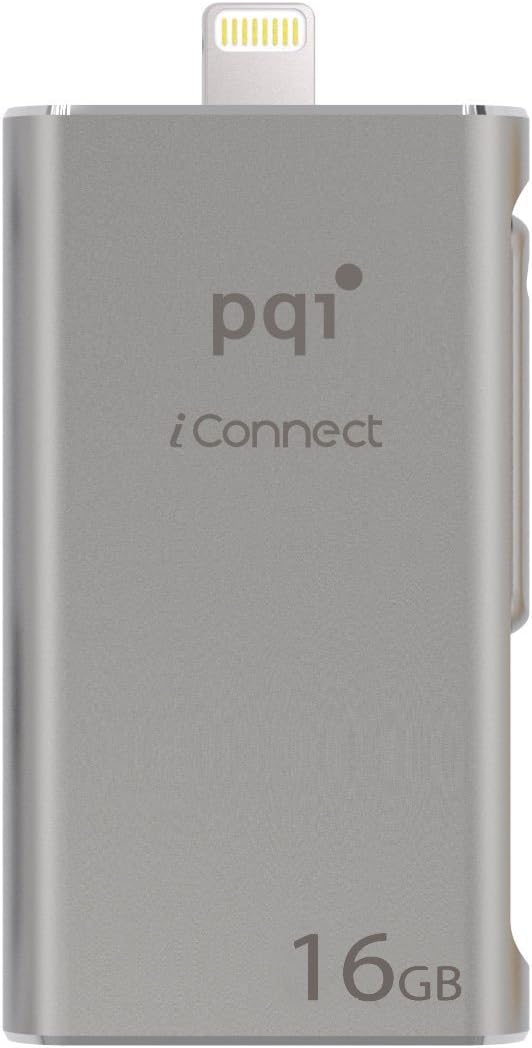[Apple Mfi] Iconnect 16 GB Mobile Flash Drive w/ Lightning Connector for iPhones, iPads, iPod Mac & PC USB 3.0 (Iron Gray)