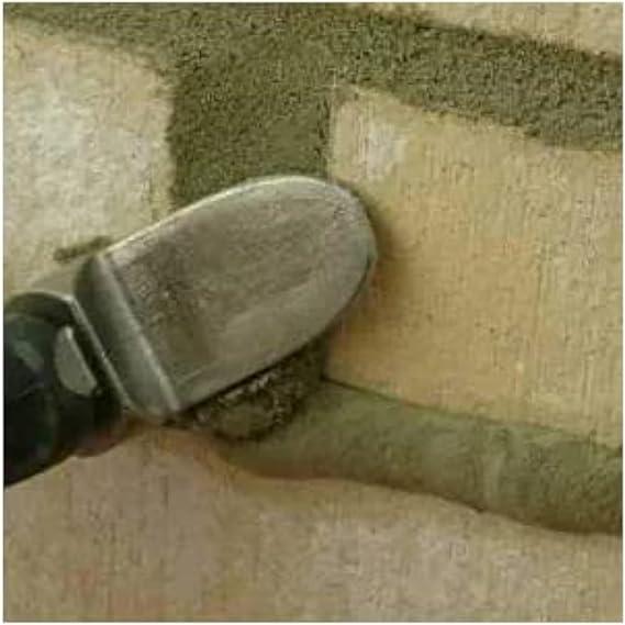 JINYO Mortar Trowel Rubber Handle Mortar Pointing Trowel Jointer Trowel Iron Bucket Handle Pointing Tool Narrow Bucket Brick
