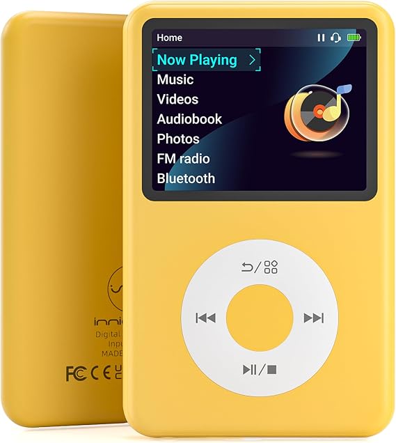 Y1 innioasis mp3 Player with Bluetooth Digital Music Player with Theme Version Nice Gift Choice at 2026 Yellow