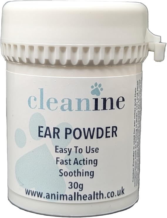 Ear Powder Stops Head Shaking Wax, Gunk & Ear Odour For Dogs, Cats, Horses, Rabbits and Small Animals 30g