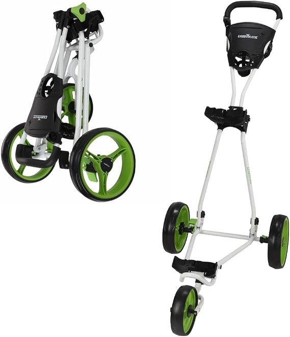 Golf Continental 3 Wheel Folding Golf Push/Pull Cart White/Green