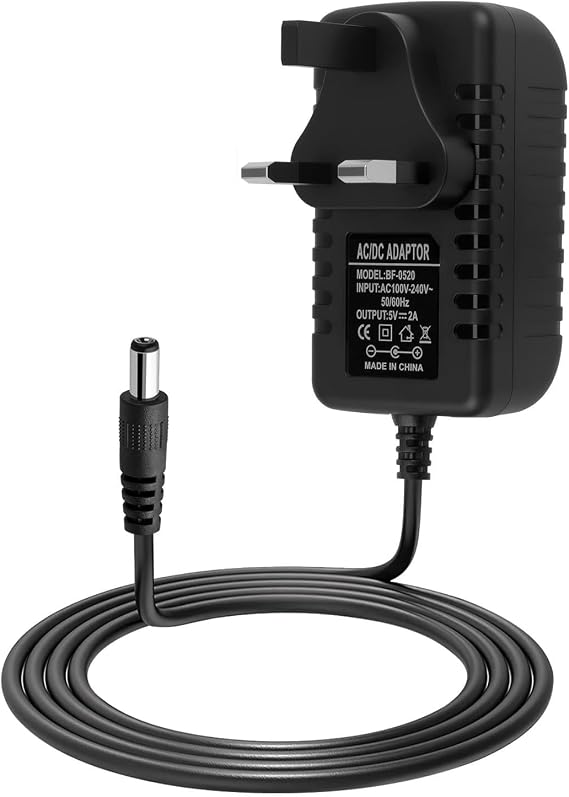 5V 2A Power Adapter 10W AC 100-240V to DC 5V 2A Power Supply 5.5x2.5mm DC Plug 1m Cable for LED Strip CCTV Router Speaker TV Box UK Use