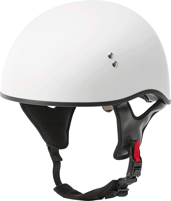 GMAX HH-65 Naked Motorcycle Street Half Helmet (White, Large)