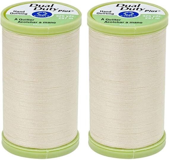 2-Pack Bundle Coats & Clark Dual Duty Plus Hand Quilting Thread 325yds Cream s960-8020