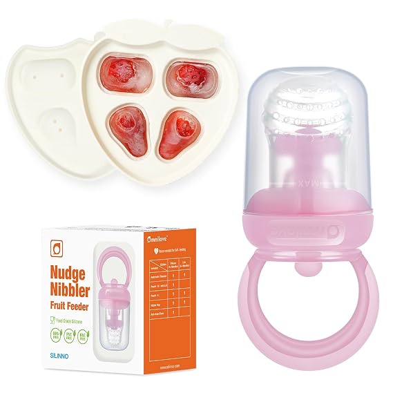 Baby Fruit Feeder & Popsicle Mold Tray, 6+ Months, Pink