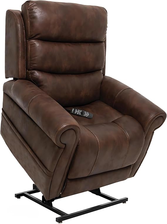 Pride VivaLift Tranquil 2 - Lift Chair for Adults, 400 Lbs Weight Capacity, Lithium Battery Backup, 23.5" W x 22.5" D Comfort Seat, Large, Brown - PLR935LT