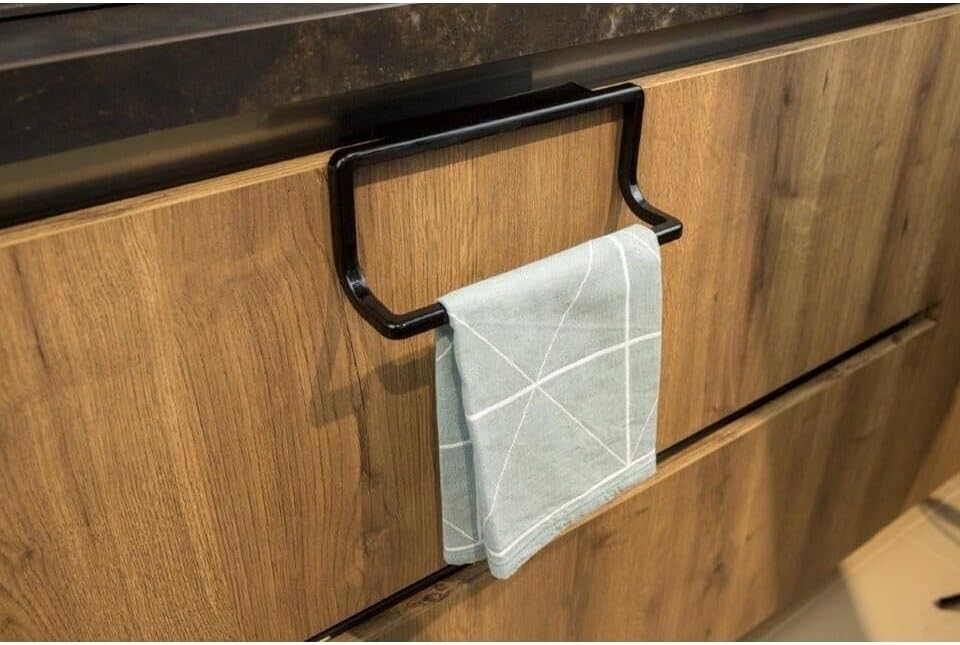 TOWEL HANGER Towel holder that can be hung on the Cabinet Cover, towel rack Black
