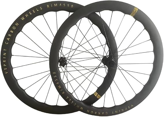 Carbon Fiber Road Bike Wheelset VSPRINT 45/50mm 60/65mm Aero Wave Carbon Wheels 700c Center Lock Disc Brake 21/28mm Width 24H Spokes