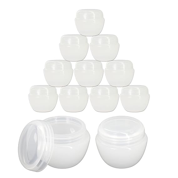 Beauticom 12 Pieces 50G/50ML White Frosted Container Jars with Inner Liner for Pills, Medication, Ointments and Other Beauty and Health Aids - BPA Free
