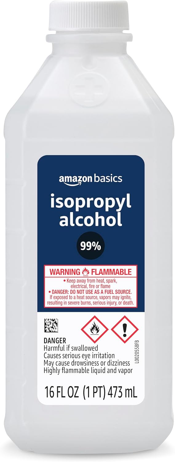 Amazon Basics 99% Isopropyl Alcohol For Technical Use,16 Fluid Ounces, 1-Pack (Previously Solimo)
