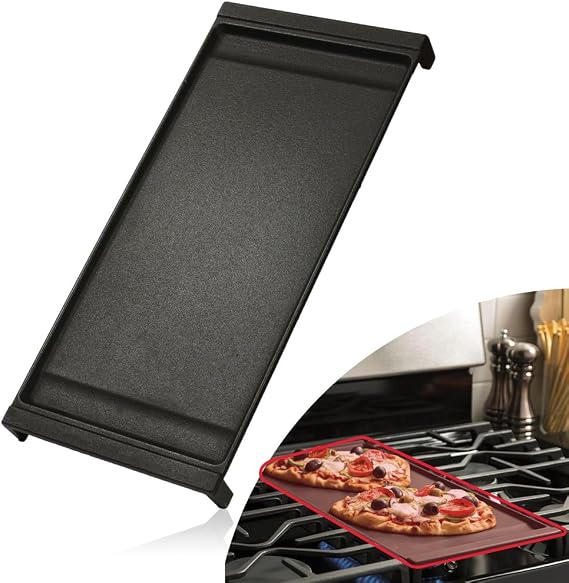 Upgraded WB31X24738 Cast Iron Griddle Replacement Part for GE Gas Stove Top | WB31X49806 Gas Range Center Griddle Plate, 19.5"L x 9"W