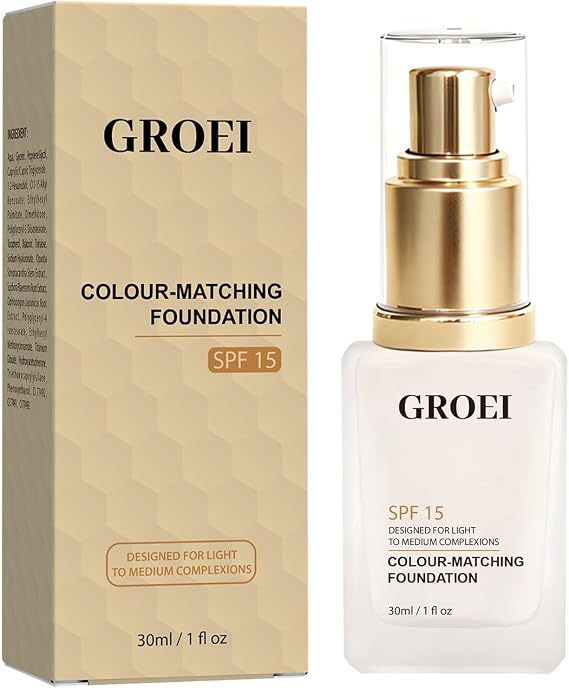 Color Changing Foundation SPF 15 – Vegan Liquid Make-up with Glycerin, 30ml