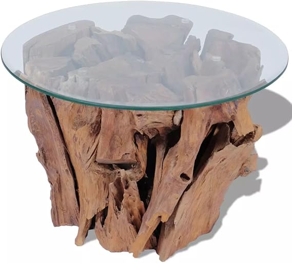 Coffee Table Living room, Portable Indoor &Outdoor Coffee Table For Tea Coffee Snacks Garden Camping TV Laptop Solid Teak Driftwood 60 cm