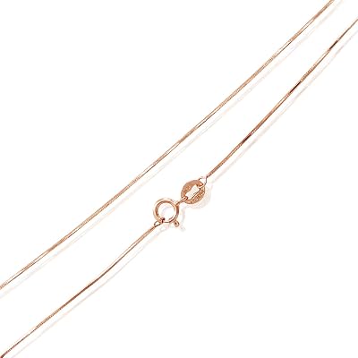 SEA OF ICE Sterling silver 1mm square snake chain necklace for women, Size 14-36