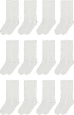 Los Angeles Apparel 12-Pack Unisex Sock, 9-11, White