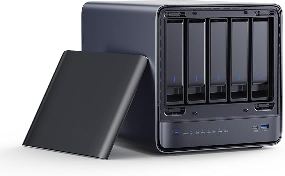 MINISFORUM AI NAS N5 Air AMD Ryzen 7 255(8/16T) Mini PC, 2X SODIMM DDR5-5600MHz Slot, 64GB SSD(MinisCloud OS), 3xSSD Slot, 5xHDD Slot, 5GbE+10GbE LAN Port Network Attached Storage