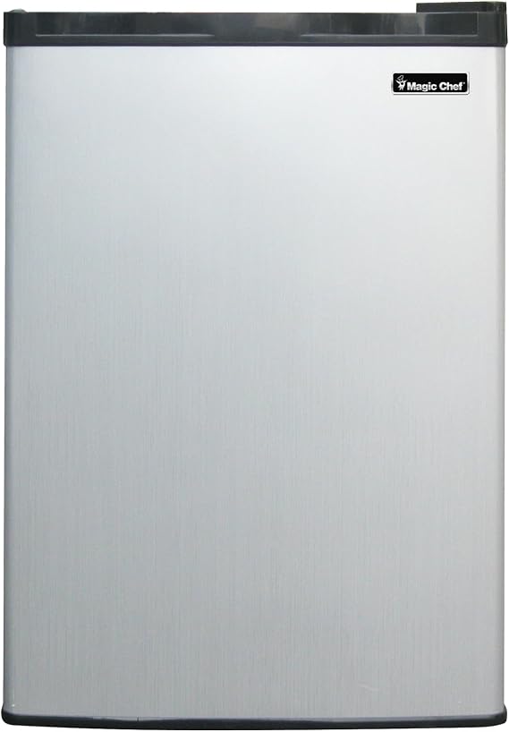 Magic Chef 2.6 Cu. Ft. Mini Fridge with No Freezer, Stainless Steel
