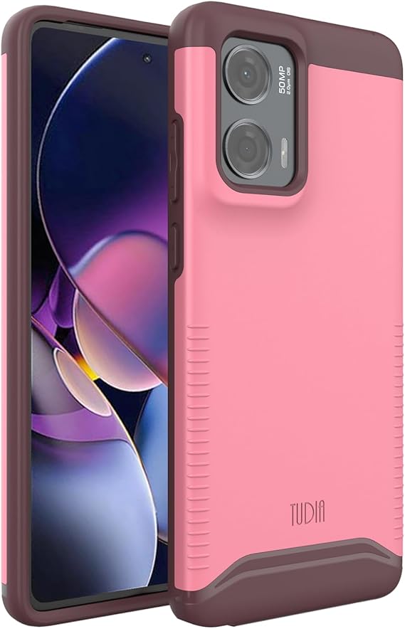 TUDIA Merge [Military Grade] Designed for Motorola Moto G Stylus 5G 2024 Case - [Drop Tested] Dual Layer Shockproof Slim Tough Heavy Duty Protective Phone Cases Cover - Smokey Pink