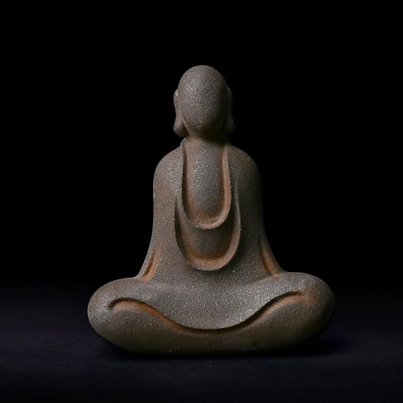 Faceless Buddha Statue - Solid Cast Iron Buddha Figurine, Indoor Outdoor Zen Decor for Spiritual Room Meditation