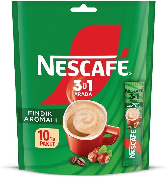 NESCAFÉ Fındık Aromalı Beyazlatıcılı Çözünebilir Kahve Karışımı, 10x17 g