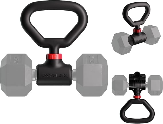 Jayflex Hyperbell Rotating Kettlebell Grip for Dumbbells - Adjustable Weight Dumbbell Grips for Work from Home Fitness - 100 lb Capacity Converter for Kettlebells and Home Workouts