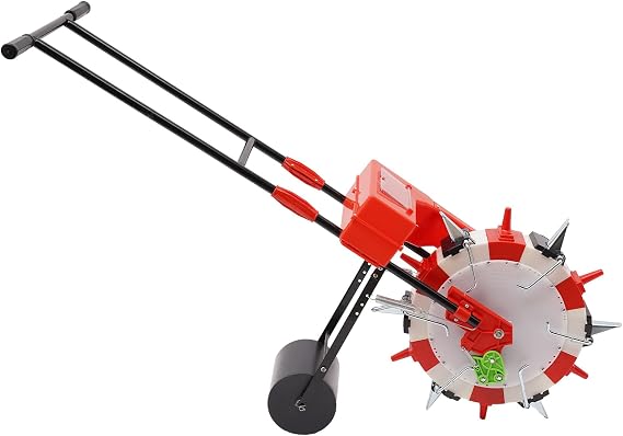 Hand Seed Spreader Garden Push Seeder Planter, 6-Beak Precision Manual Seeder with Precision Brush, Large Seed Box & Adjustable Depth for Vegetable Gardens, Sowing Spacing 10.24 in
