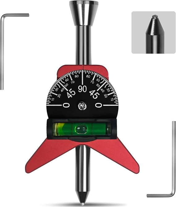 Upgraded Pipe Center Finder Tungsten Punch Measure From 1.5" To 6"Diameter | Portable Pipefitter Tools with Ultra-High Hardness Punch,2.75" Y-Shape W/Adjustable Dial Bubble Protractor Flange Center
