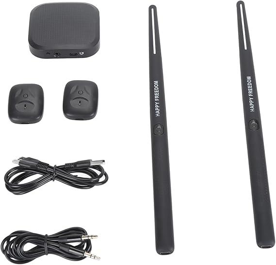 Elektrisches Lufttrommelstock-Set Tragbares Virtuelles Trommelstock-Set mit Pedal Audio-Konverter Elektronische Trommeln mit 3D-Bewegungserkennung für Erwachsene Kinder