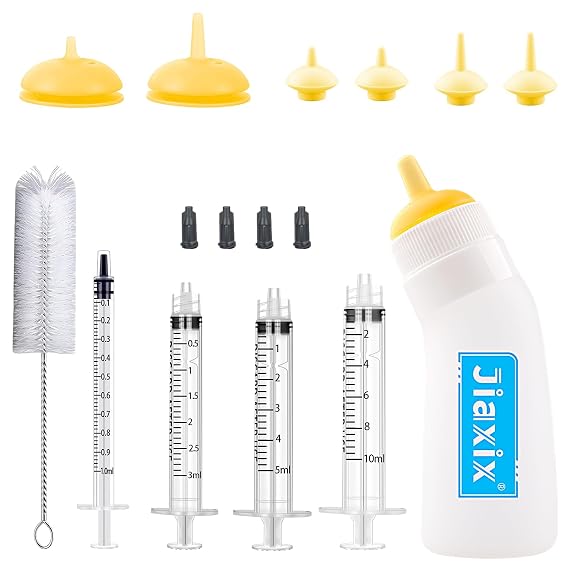 Puppy Bottles for Nursing,Puppys Bottles for Nursing Newborn Puppy,Syringe for Feeding Cat Bottle for Kittens,New Upgrade Kitten Silicone Newborn Supplies (Yellow)